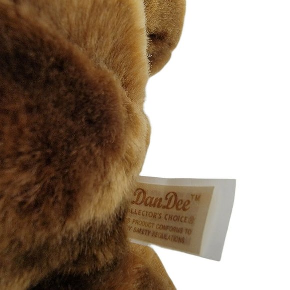 Teddy Bear Stuffed Plush Animal 10" Sitting Dark Brown Soft Dan Dee - Picture 3 of 3